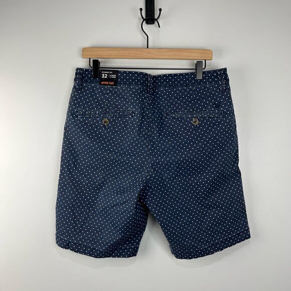AEO Active Flex Classic Fit Navy & White Polka Dot Shorts 32 NWT - Picture 6 of 6